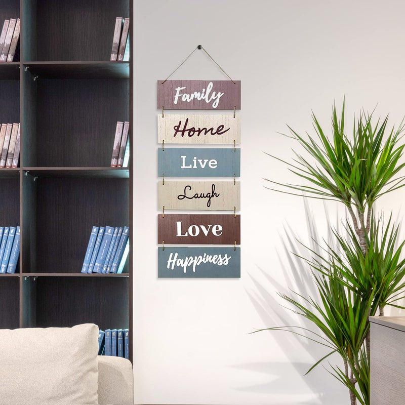 EcoRise Hanging Wall Decor Sign - Welcome Vertical Wall Art Decorations, Rustic Home Accessories for Living Room, Bedroom, Family, Dining, and Kitchen, Outdoor Signs for House, Live, Laugh, Love Plaques - Image 5